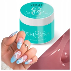 Yoshi Go Shape No8 Twardy żel do przedłużania paznokci samopoziomujący wyraźny naturalny Nude 50ml