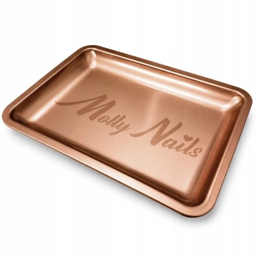 Molly Nails Tacka Kosmetyczna Metalowa na Narzędzia Miedziana Kosmetyczne 180x125mm