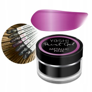 Yoshi Paint Gel Metallic Pink Żel do zdobień paznokci różowy 5ml