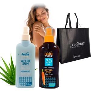 Zestaw ochronny do opalania MadiS Olejek z marchewką SPF30 100ml i Kojące Mleczko 175ml + Torba
