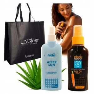 Zestaw ochronny do opalania MadiS Olejek z marchewką SPF50 100ml i Kojące Mleczko 175ml + Torba