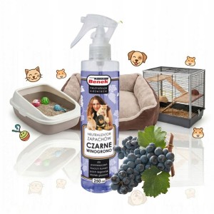Super Benek Neutralizator zapachów do kuwety i legowisk Czarne Winogrono Spray 250ml