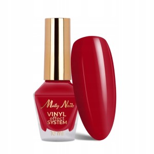 Molly Nails Winylowy Lakier Klasyczny Czerwony Red Vinyl Effect 10ml