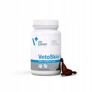 Vet Expert Preparat na Skórę i Sierść Psa Kota VetoSkin Small Breed And Cats 60 kaps