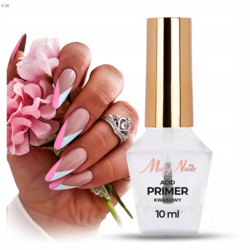 Molly Nails Primer Kwasowy do Problematycznych Paznokci Odtłuszczacz 10ml