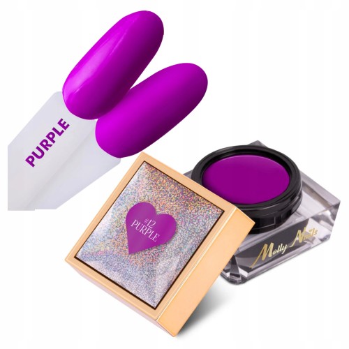 Molly Nails pasta żel do zdobień paznokci UV LED Nail Art Basic Purple 12 Fioletowy 5g