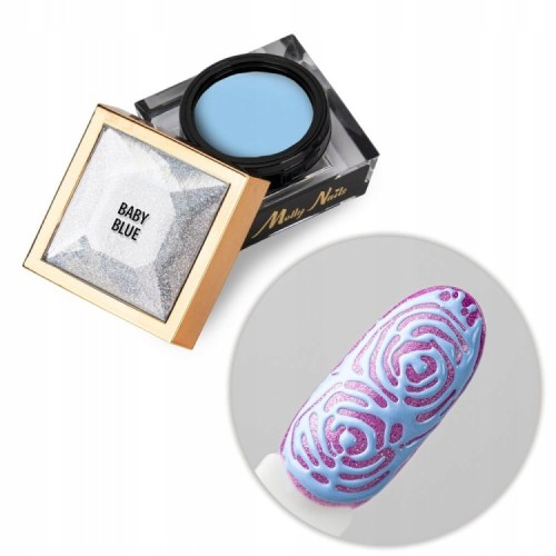 Molly Nails Creative Flow Color Gel Baby Blue niebieski żel do zdobień paznokci z efekt topnienia 5g