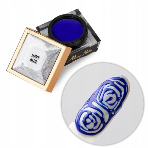 Molly Nails Creative Flow Color Gel Navy Blue niebieski żel do zdobień paznokci z efekt topnienia 5g