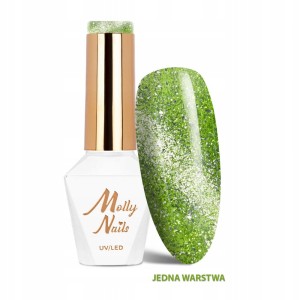 Molly Nails Lakier Hybrydowy Cat Eye Glacier Crush 250 Emerald efekt kociego oka 8g