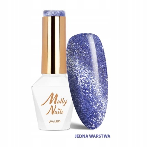 Molly Nails Lakier Hybrydowy Cat Eye Glacier Crush 252 Amethyst efekt kociego oka 8g