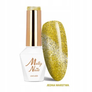 Molly Nails Lakier Hybrydowy Cat Eye Glacier Crush 256 Golden efekt kociego oka 8g