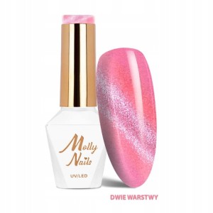 Molly Nails Lakier Hybrydowy Cat Eye Crystal Water 265 Berry z efektem kociego oka 8g