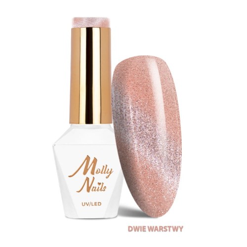 Molly Nails Lakier Hybrydowy Cat Eye Crystal Water 266 Nude z efektem kociego oka 8g