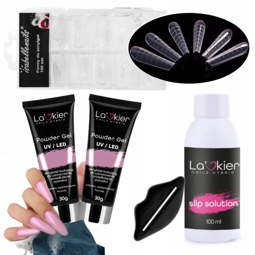 La'kier Zestaw Akrylożel do Przedłużania Paznokci Dual Formy Liquid 2 x Bean Paste 30ml