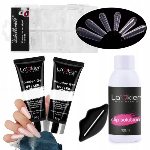 La'kier Zestaw Akrylożel do Przedłużania Paznokci Dual Formy Liquid 2 x Clear 30ml
