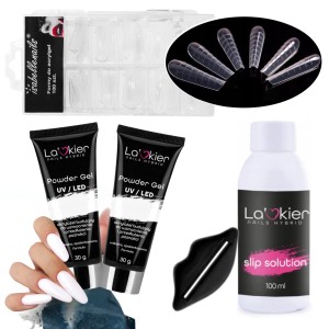 La'kier Zestaw Akrylożel Do Przedłużania Paznokci White 2x30ml Liquid