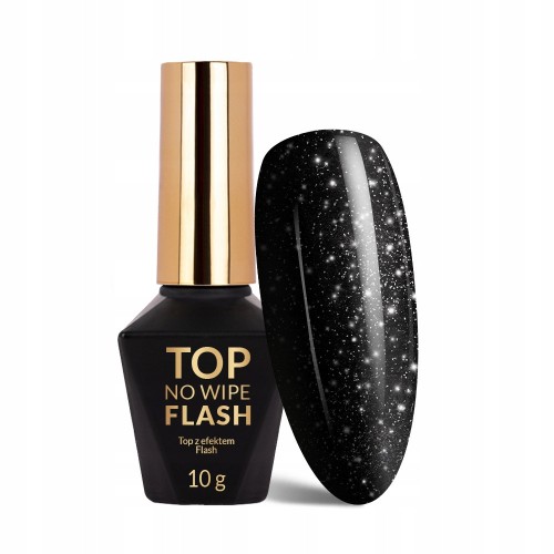 Molly Nails Top Flash No Wipe Silver Top bez przemywania do paznokci z efektem flash 10g