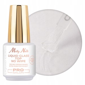 Molly Nails Top No Wipe Liquid Glass Clear Bez Przemywania Ekstremalny Połysk 10g