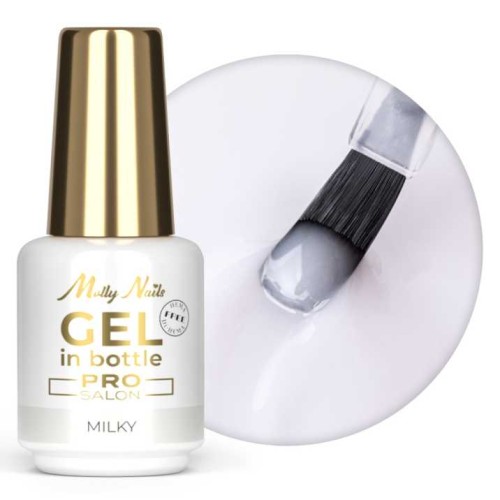 Molly Nails Żel Budujący z Pędzelkiem Gel in Bottle Milky 15g