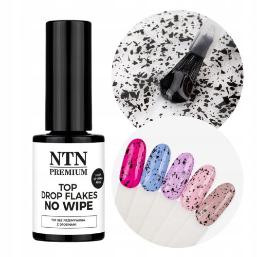 NTN Premium Top Hybrydowy No Wipe Eggshell Czarne Drobinki 5g