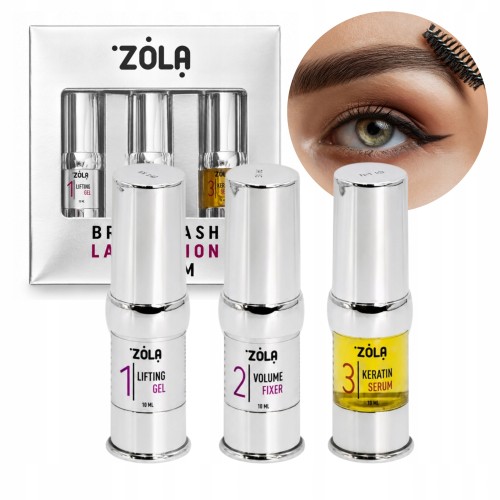 Zola Zestaw Do Laminacji Brwi I Rzęs Lamination System 3x10ml Silver