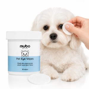 Mubo Perfect Eye Tear Stain Płatki do Usuwania Zacieków pod Oczami Psa i Kota 80szt