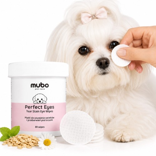 Mubo Pet Eye Wipes Płatki do Czyszczenia Oczu dla Psa i Kota 80szt
