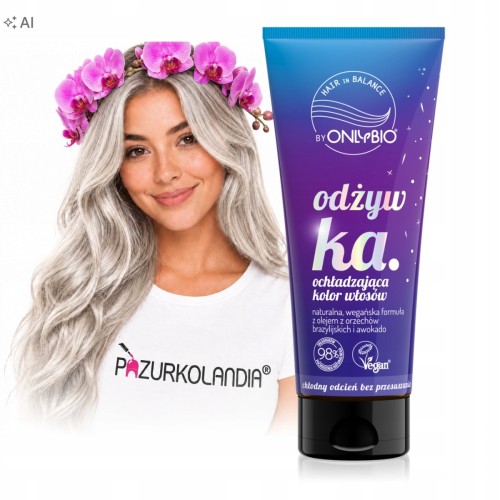 OnlyBio Hair in Balance Odżywka ochładzająca kolor do włosów jasnych blond 200ml