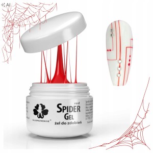 Allepaznokcie Spider Gel do Zdobień Paznokci Czerwony 3ml
