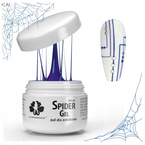 Allepaznokcie Spider Gel do Zdobień Paznokci Niebieski 3ml