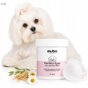 Mubo Perfect Eye Tear Stain Płatki do Usuwania Zacieków pod Oczami Psa i Kota 80szt