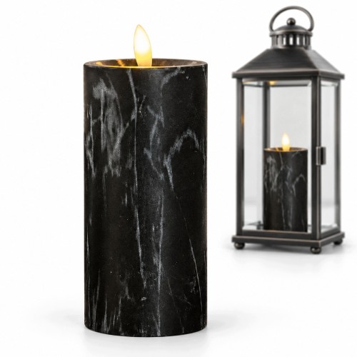 Maxsell Wkład do znicza LED elektryczny Czarny Marmur 17 cm