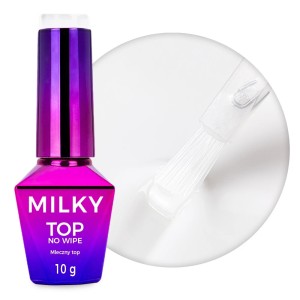 Molly Nails Milky Top No Wipe mleczny top bez przemywania Cream White 10 g