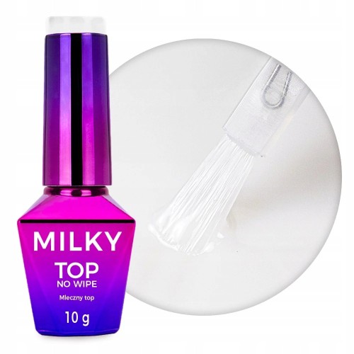 Molly Nails Milky Top No Wipe mleczny top bez przemywania Milky White 10 g