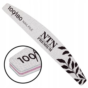 NTN Premium Pilniki do Paznokci Łódka Szary 100/180 10 sztuk