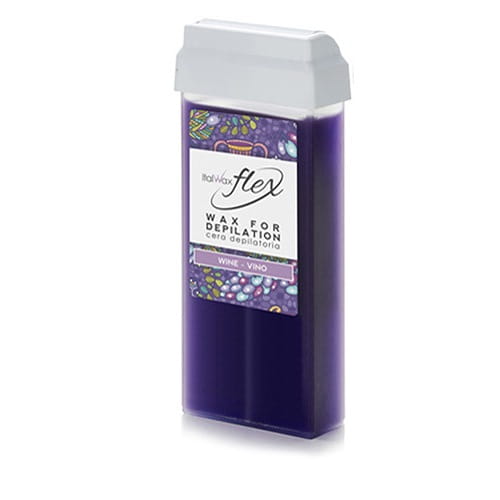 ItalWax Flex Wine (Wino) wysokoplastyczny transparentny wosk z dwutlenkiem tytanu do depilacji w rolce 100ml do depilacji dużych obszarów owłosienia