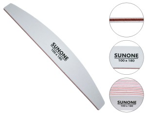 SUNONE Pilniki do paznokci 10 sztuk do manicure pedicure półksiężyc łódka biały, gradacja 100/180